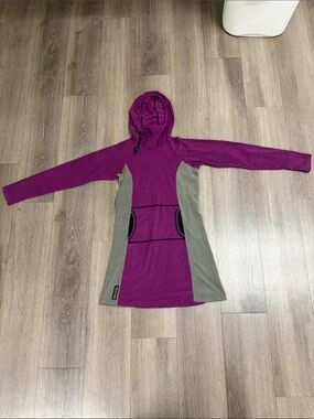 Melanzana Purple Hooded Kids Jacket with Gray Panels